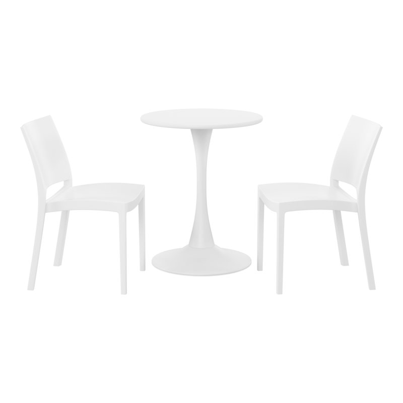 Outdoor Round Dining Set, White