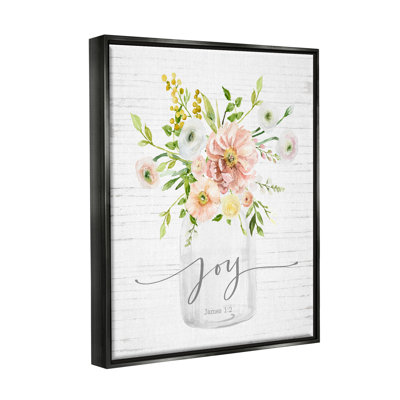 " Country Bouquet Floral Arrangement Religious Joy Script " by Lettered And Lined