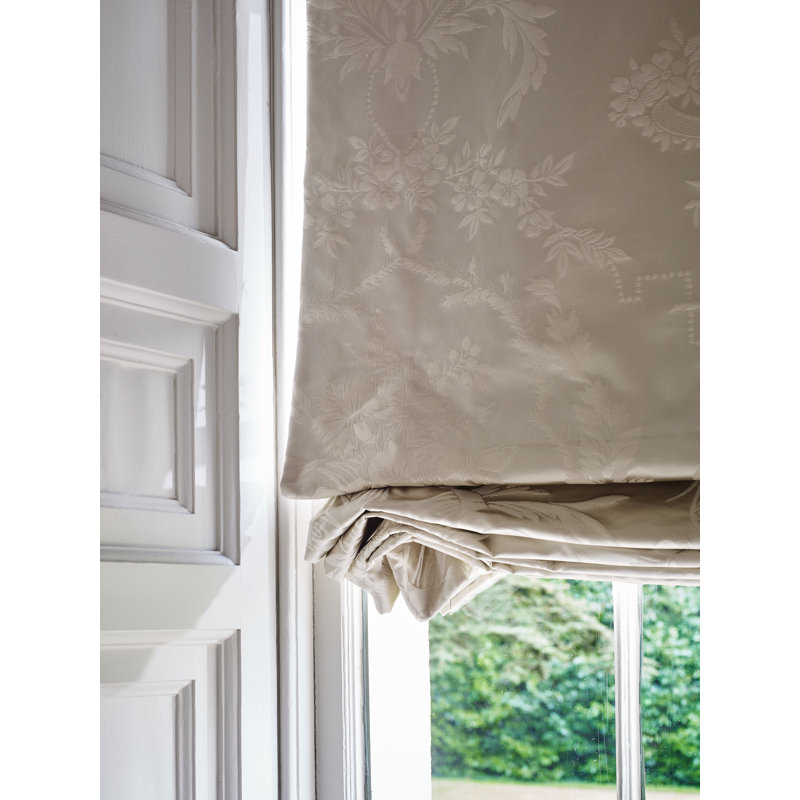 Suffolk Arabesque Silk Fabric, Warm White