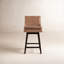 Tabouret de bar et de comptoir pivotant en cuir véritable Zahara Neri-117480004-129862410