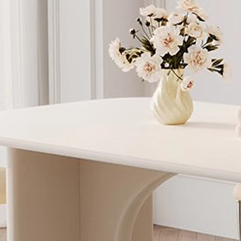Combinaison table et chaises de style crème, H 29,9 po x L 70,8 po x l 31,4 po, Blanc