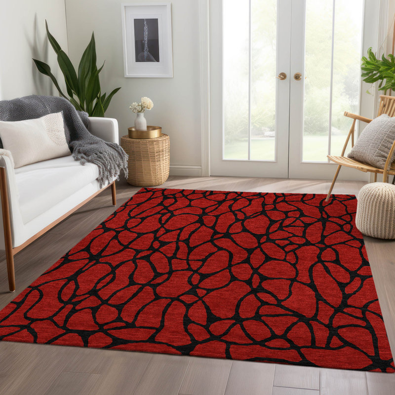 Tapis géométrique lavable à la machine de qualité supérieure Mayfield AMF1023, Rectangle 2 pi 6 po x 3 pi 10 po