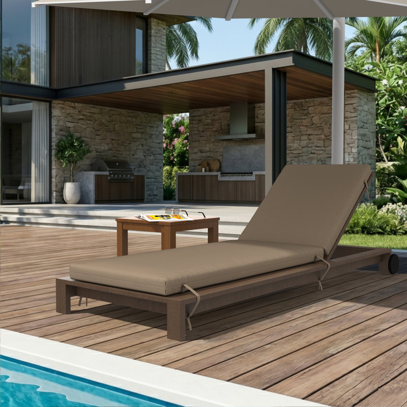 Lani Sunbrella® Outdoor Chaise Lounge Cushion, 22.5" W x 74" D, Sunbrella Play Camel