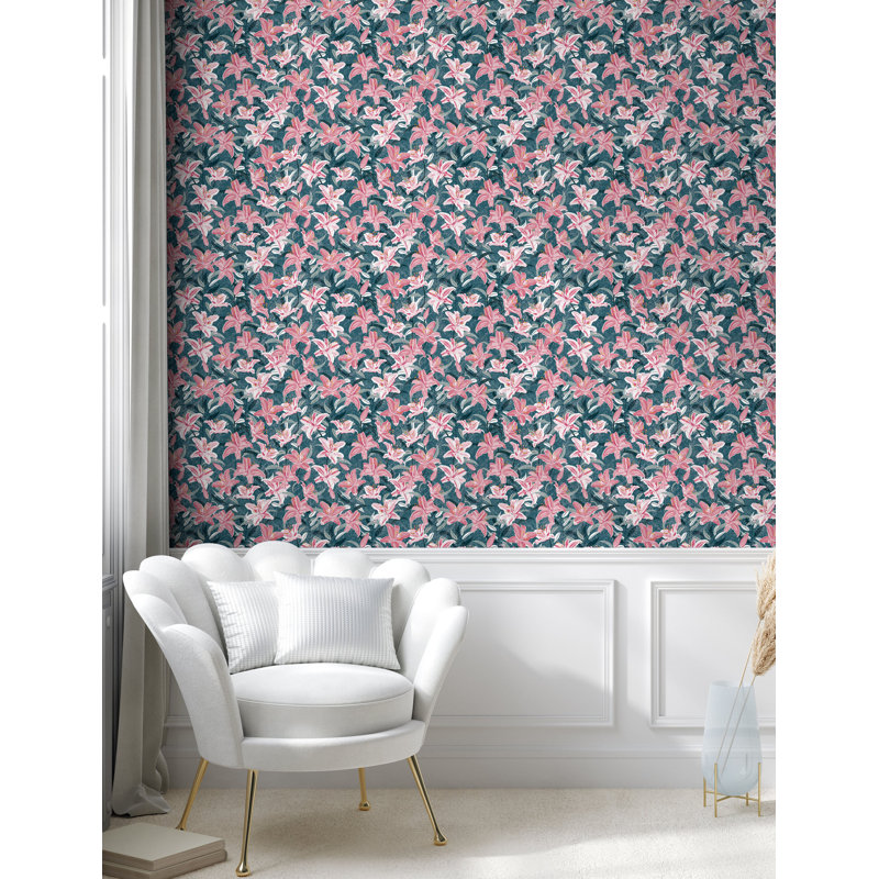 Blasa Roll, 72" L x 13" W, Dark Teal/Pink