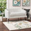 Canapé en chenille de style Mid-Century moderne - Design incurvé rétro avec coussin amovible-1282434450