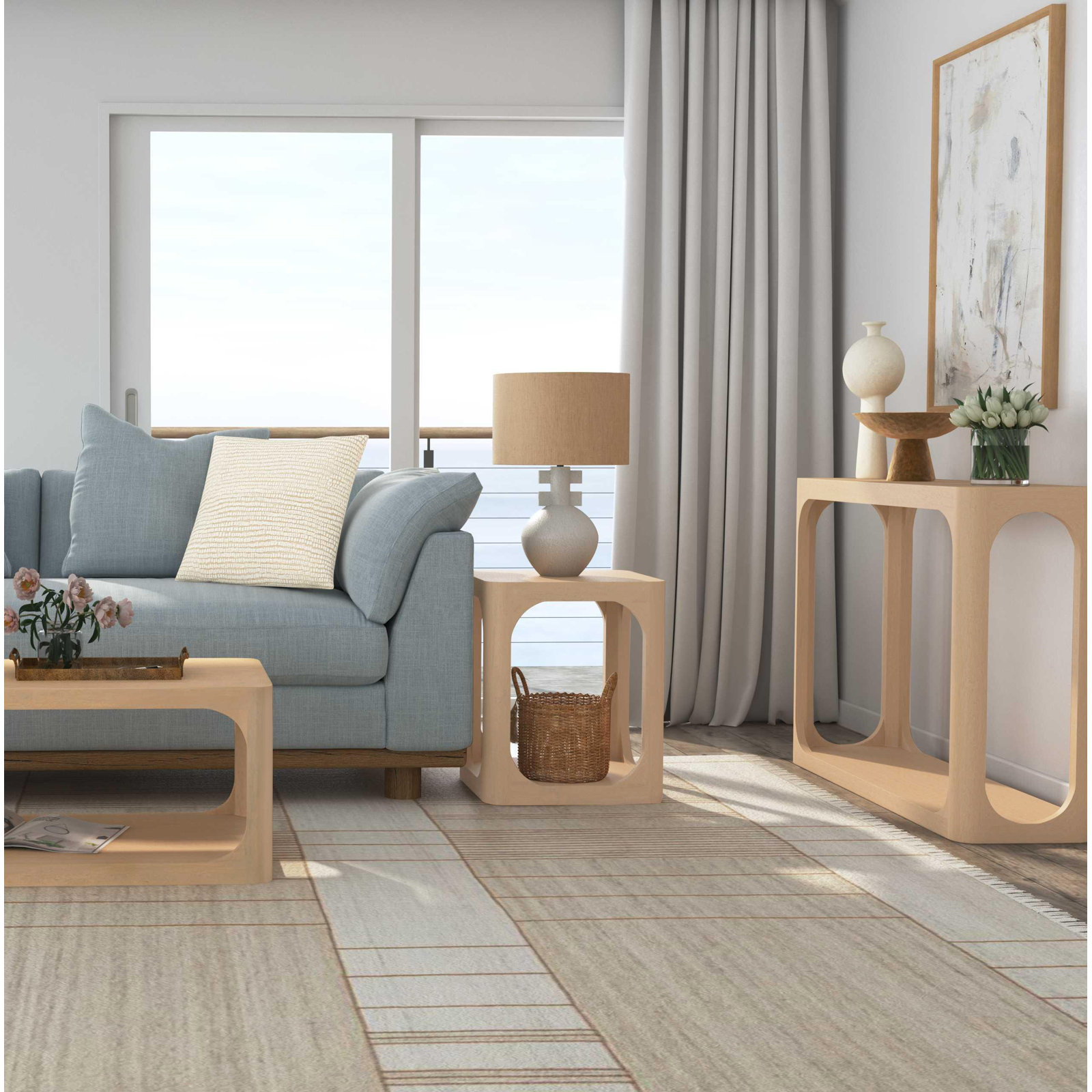 Sybil 47" Mango Console Table, Tan