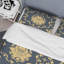 Ensemble de housse de couette en microfibre grise / dorée 3 pièces