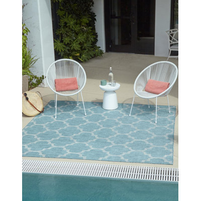 Tapis d'extérieur Preen couleur turquoise