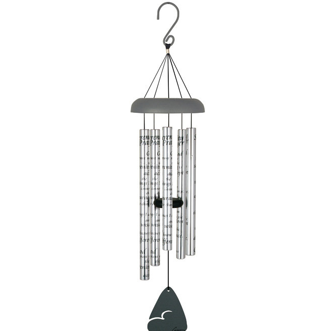 Serenity Prayer 30" Silver Aluminum Wind Chime