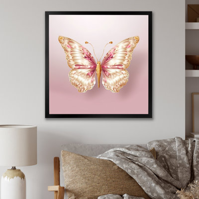 Pink and Gold Butterfly I - Butterfly Canvas Print Wall Art