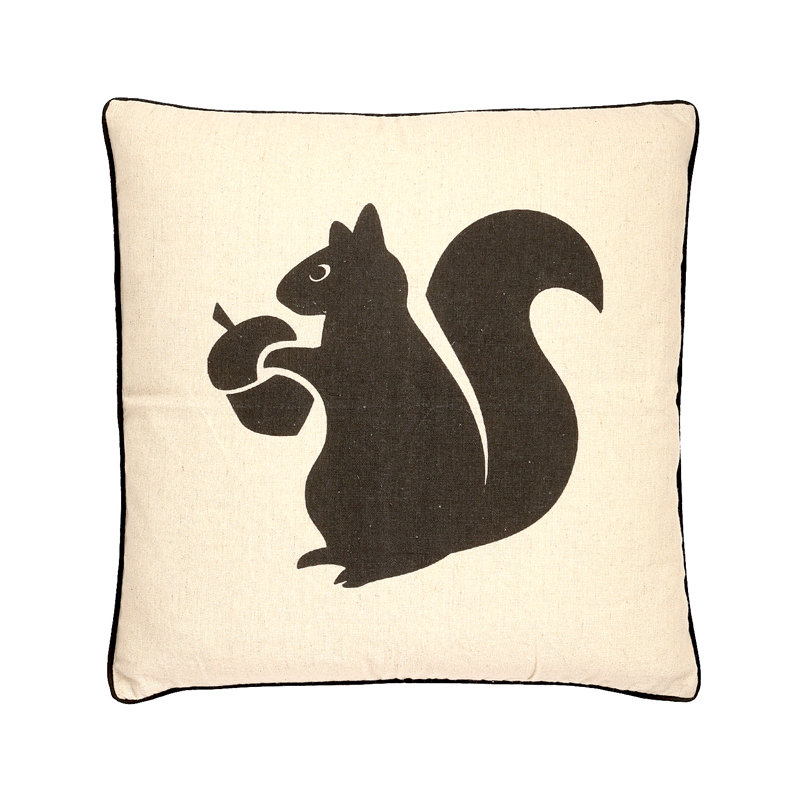 Animal Squirrel Print Down Throw Pillow