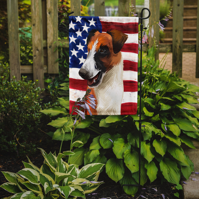 Polyester à 2 côtés 15 x 11 po drapeau de jardin, Fox Terrier lisse