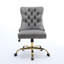 Chaise de bureau Furniture, fauteuil de bureau moderne capitonné en velours capitonné avec base en métal doré, chaise de bureau réglable-1923565160-1923565203