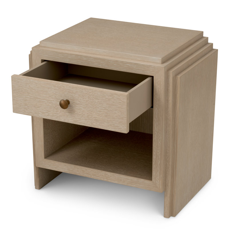 ArtDeco 1 - Drawer Nightstand, Washed Oak