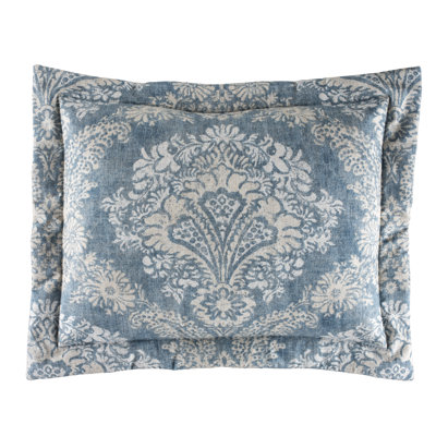 Alexandra Denim Traditional Cotton Damask Sham