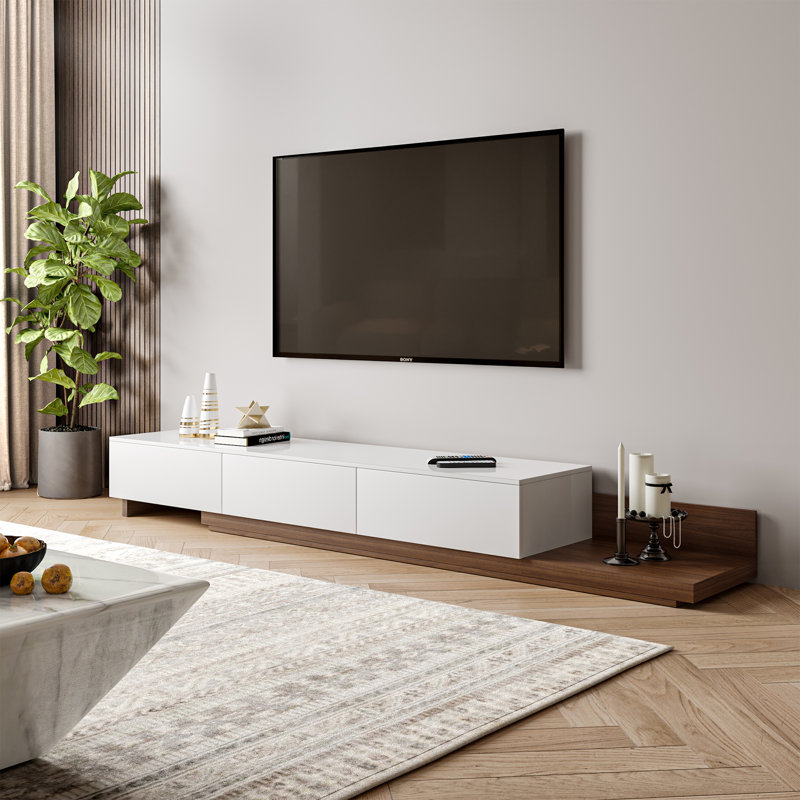 Thera Solid Wood TV Stand for TVs up to 85", White