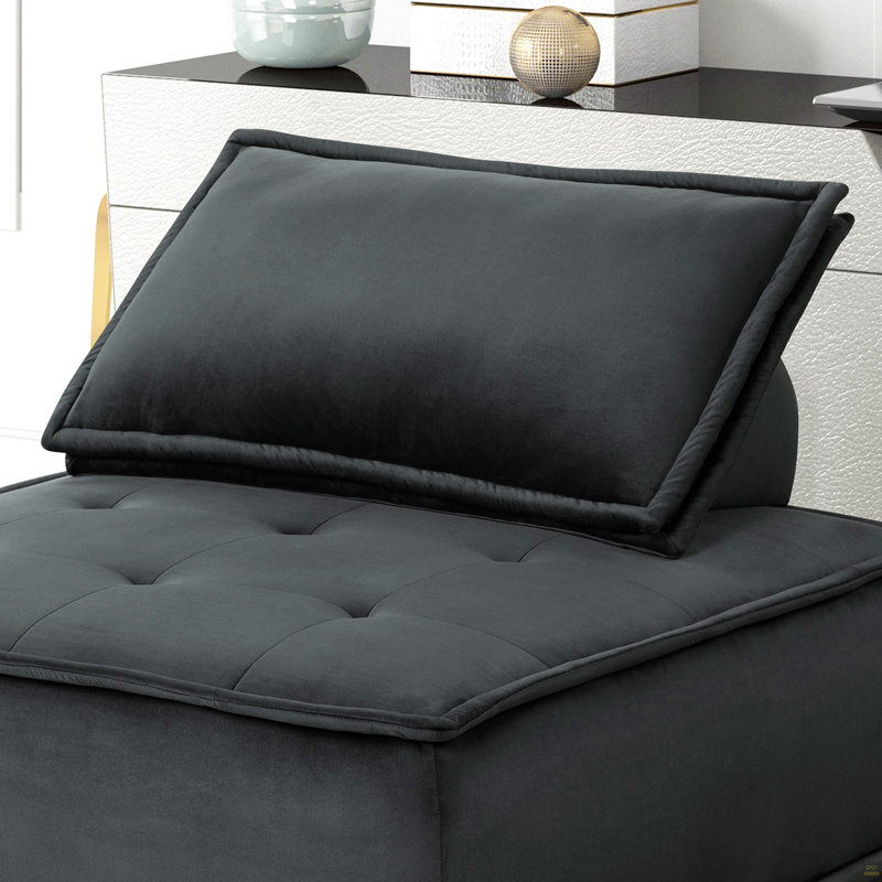 Canapé modulaire en velours noir 3 pièces Anna
