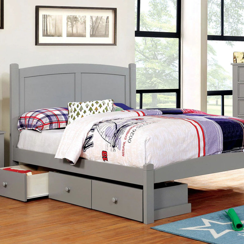 Commode de rangement 3 tiroirs transitionnel Wapakoneta, Gris