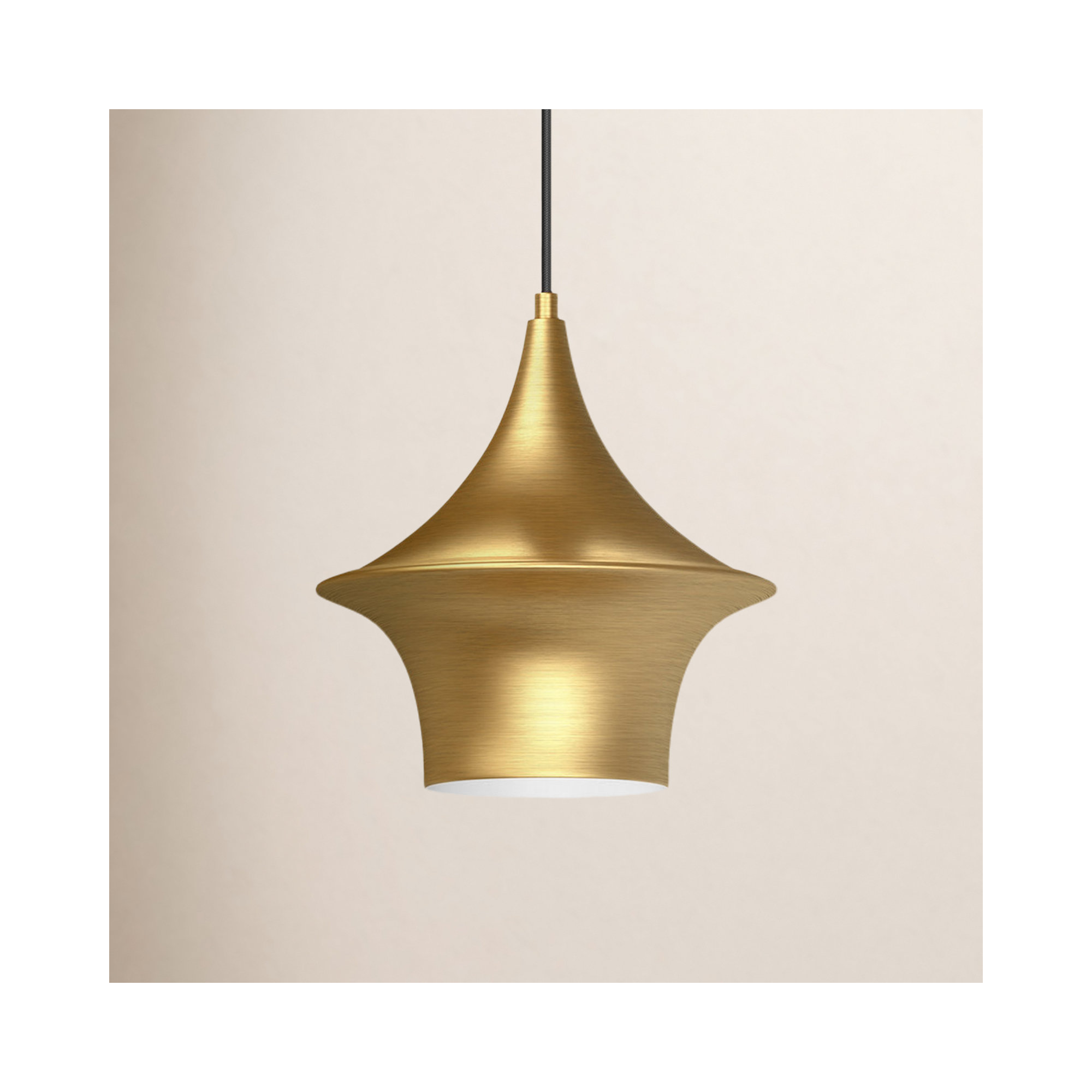 Alexia Single Light Metal Pendant, 85.13" H x 9.5" W x 9.5" D, Brushed Gold