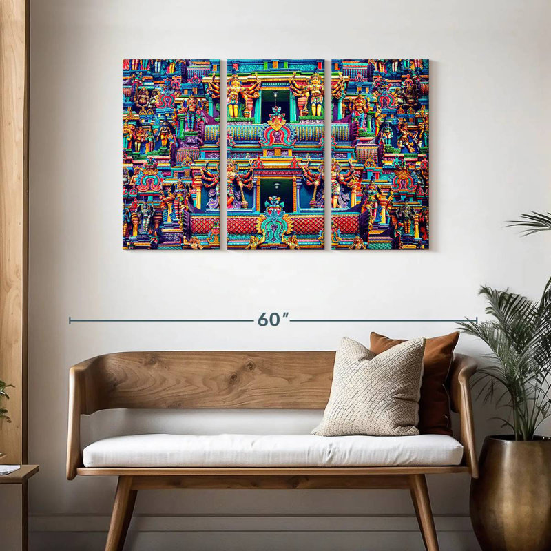 Adella Meenakshi Amman Sculptures, 28" H x 45" W
