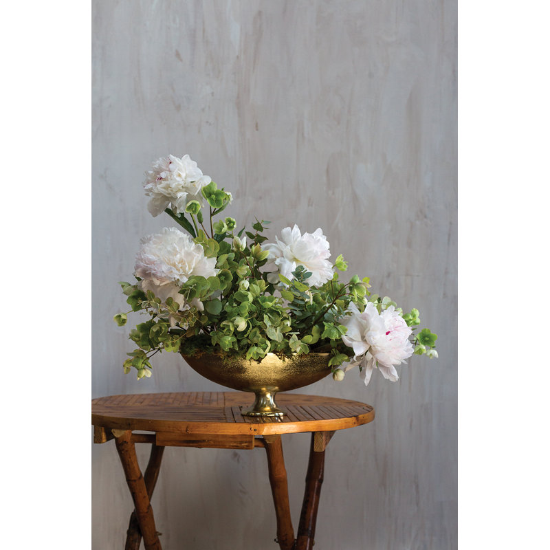 Handmade Metal Table Vase, 4.75" H x 14" W x 4.5" D
