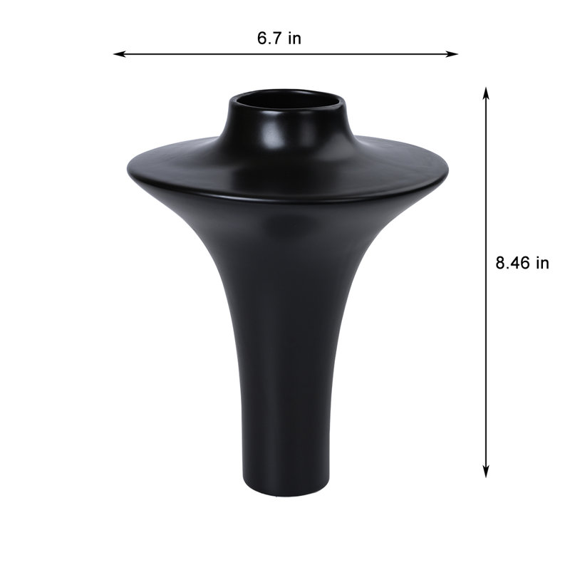 Vase en céramique pour décoration intérieure, Noir