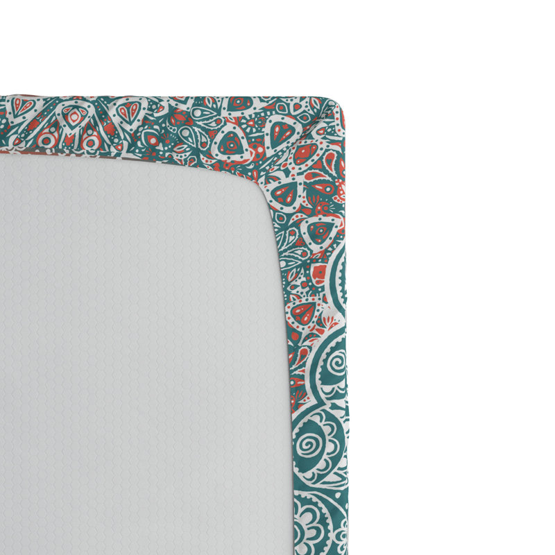 Microfiber Fitted Sheet, Twin XL Fitted Sheet, Teal/Red