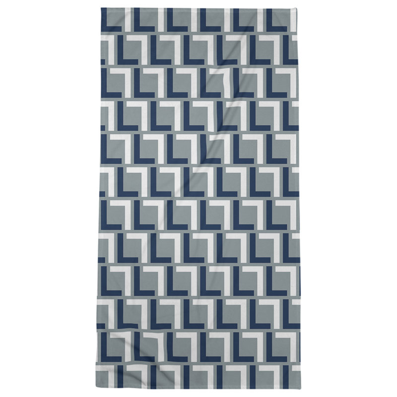 Serviette de bain, Silver/Blue/White