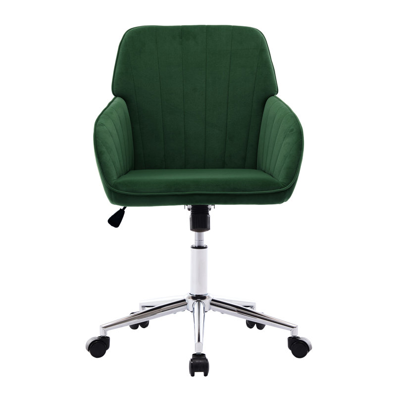 Home Bedroom Ergonomic Chair - Velvet, Precise Spine Support, Golden Base Sitting Solution Velvet Chair, Stable Base, Reducing