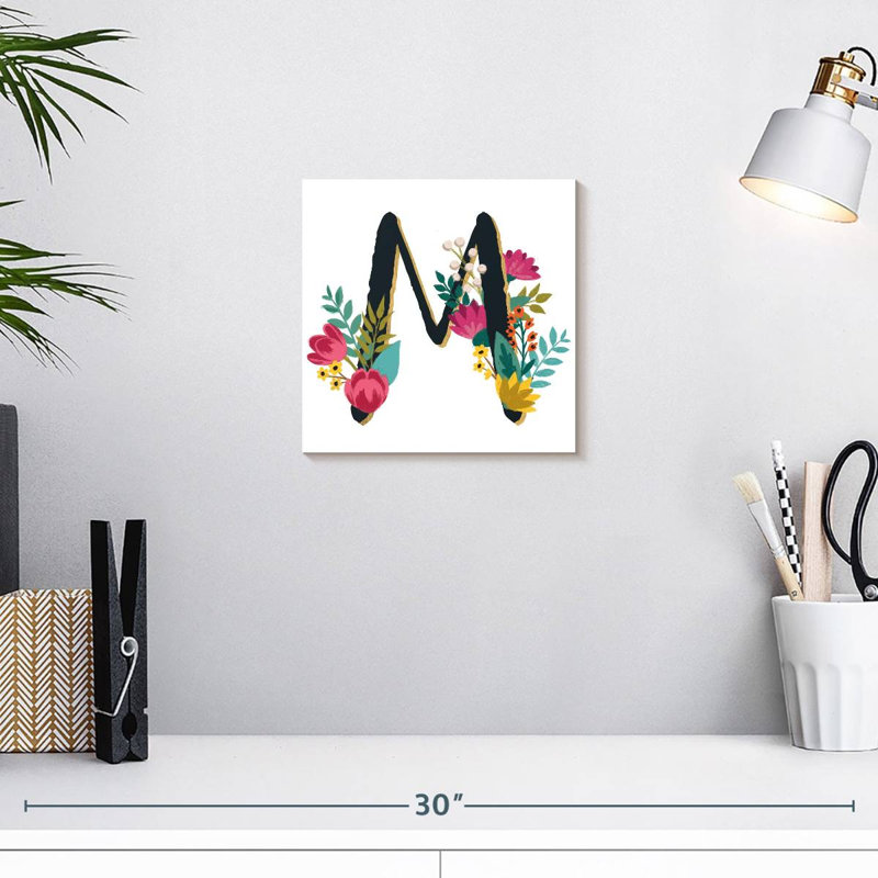 Keiri romantique luxe monogramme M noir, H 10 po x l 10 po