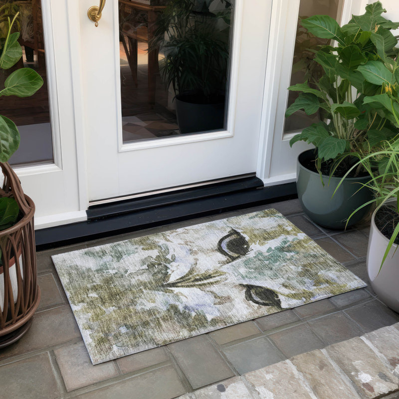 Machine Washable Indoor/Outdoor Jenning ACN2274 Animal Rug, Rectangle 1'8" x 2'6"