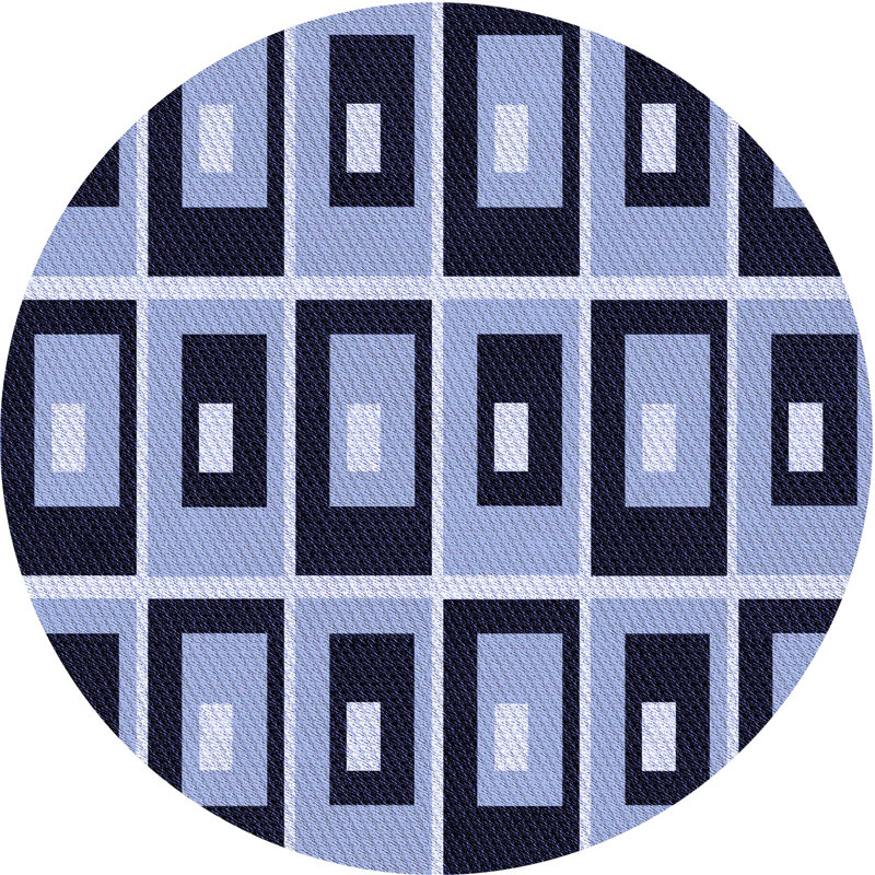 Geometric Indoor Rug, Round 4'
