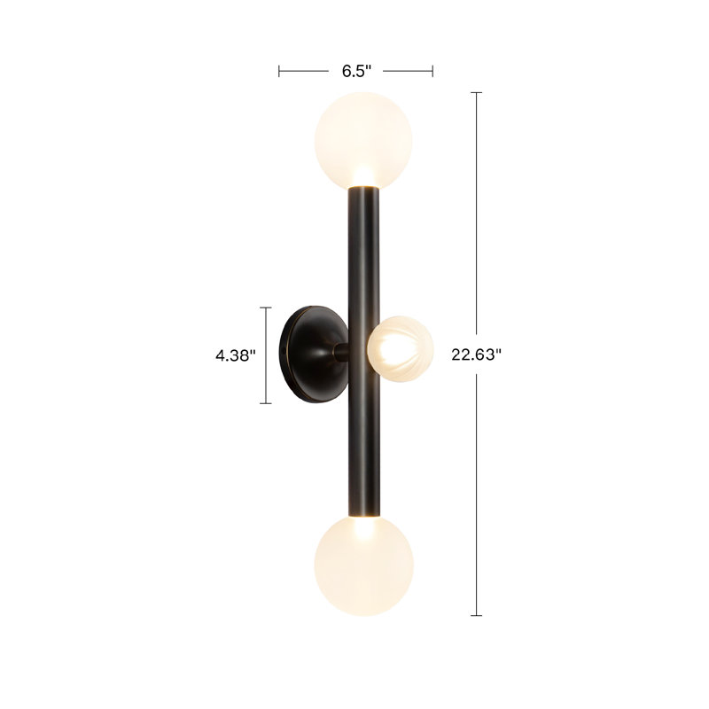 Martinez 3 - Light LED Vanity Light, Vintage Brass/Opal Glass