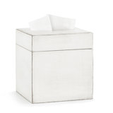 Riviera White Tissue Box Cover