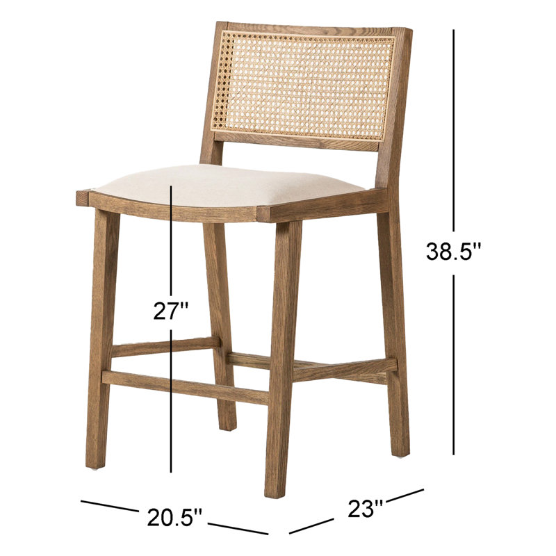 Caswell 27" Counter Stool, Counter Stool (27” Seat Height), White Polyester Blend
