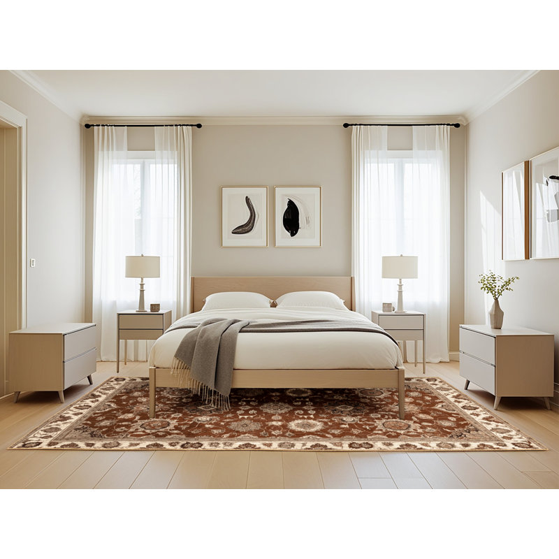 Tapis brun lavable à la machine, Rectangle de 5 pi x 8 pi