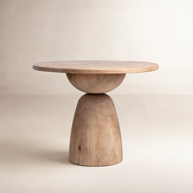 Saria Pine Round Solid Wood Dining Table, Natural, 30'' H x 36" L x 36" W