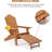 Folding Tale Chair With & Cup Holder, , Weather , Brown Patio Lawn Garden Backyard Extendable And Strong, Easy Assembly, Deck-47997825