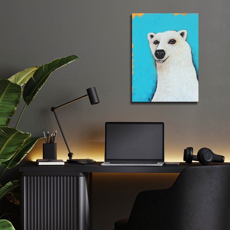 «L'ours polaire mignon» par Lucia Stewart, H 16 po x l 12 po x P 0,13 po