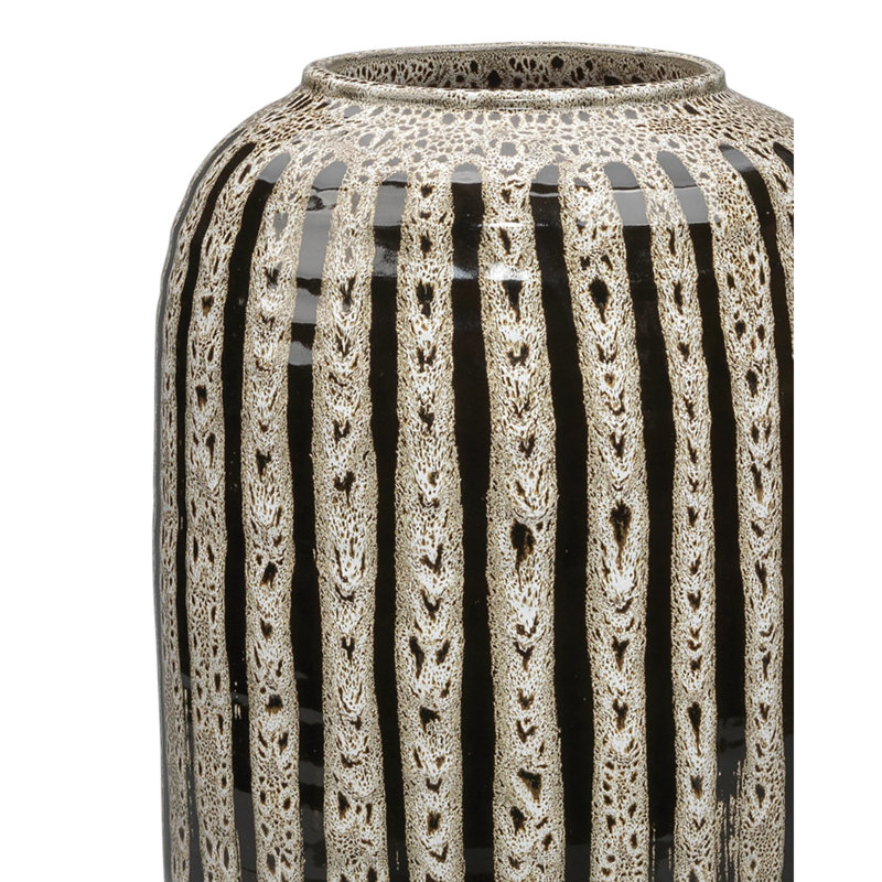 Barnaby Black and Beige Ceramic Table Vase