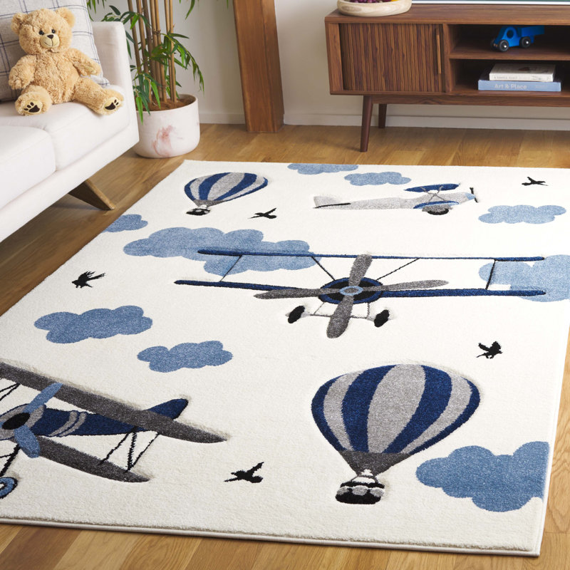 Akaki Performance Graphic Print & Text Rug, Rectangle 6'7" x 9"
