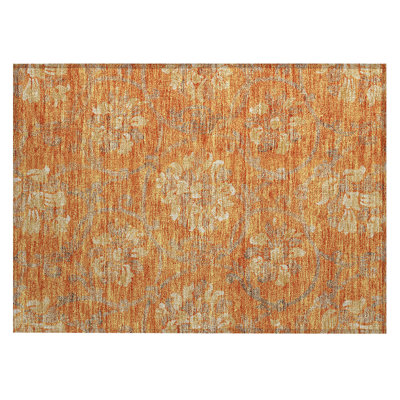 Steffie Washable Floral Indoor / Outdoor Rug