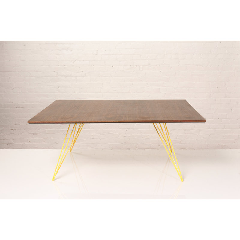 Williams Coffee Table, Yellow, 18" H x 46" L x 40" W, Walnut