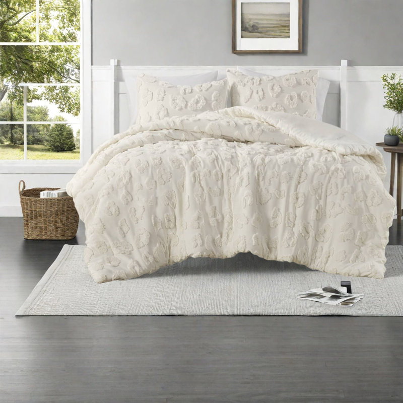 King/cal King Bedding Sets, Chenille Polyester Comforter With Animal Texture Design