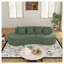 Canapé modulaire courbé moderne, canapé en chenille demi-lune minimaliste 3 places en vert pour salon, bureau, appartement