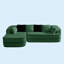 Canapé de 106 po en tissu pelucheux sans assemblage à densité élevée de 106 po, conception contrastée, canapé moelleux et confortable avec méridienne en L-118027359