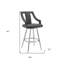 Fauteuil pivotant 45 po gris en similicuir et fer-1365167391-1365167389