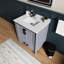Meuble-lavabo gris foncé 30 po x 22 po avec miroir de 28 po - une armoire intérieure et un tiroir 30 po 22 28 po-542457007