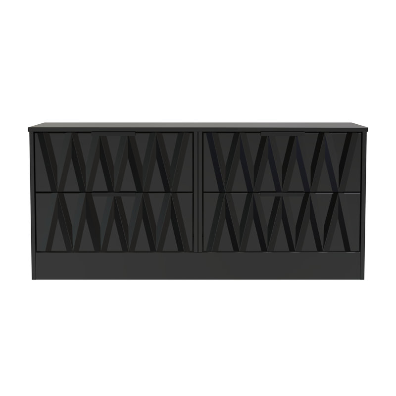 Besmir 4 Drawer Bed Box (Ready Assembled), Deep Black/Black Matt