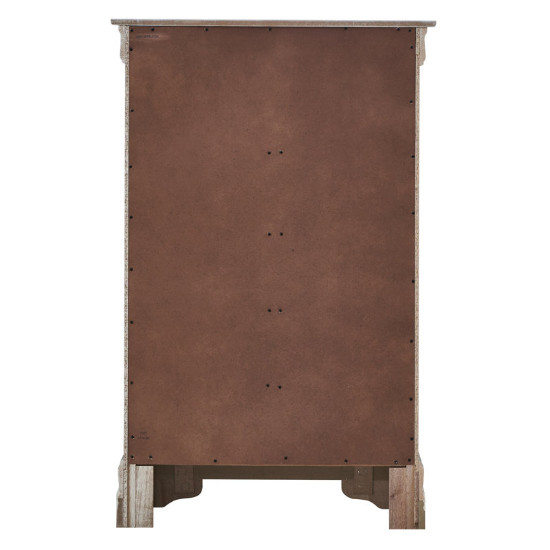 31'' W 5 - Drawer Dresser, Silver Champagne